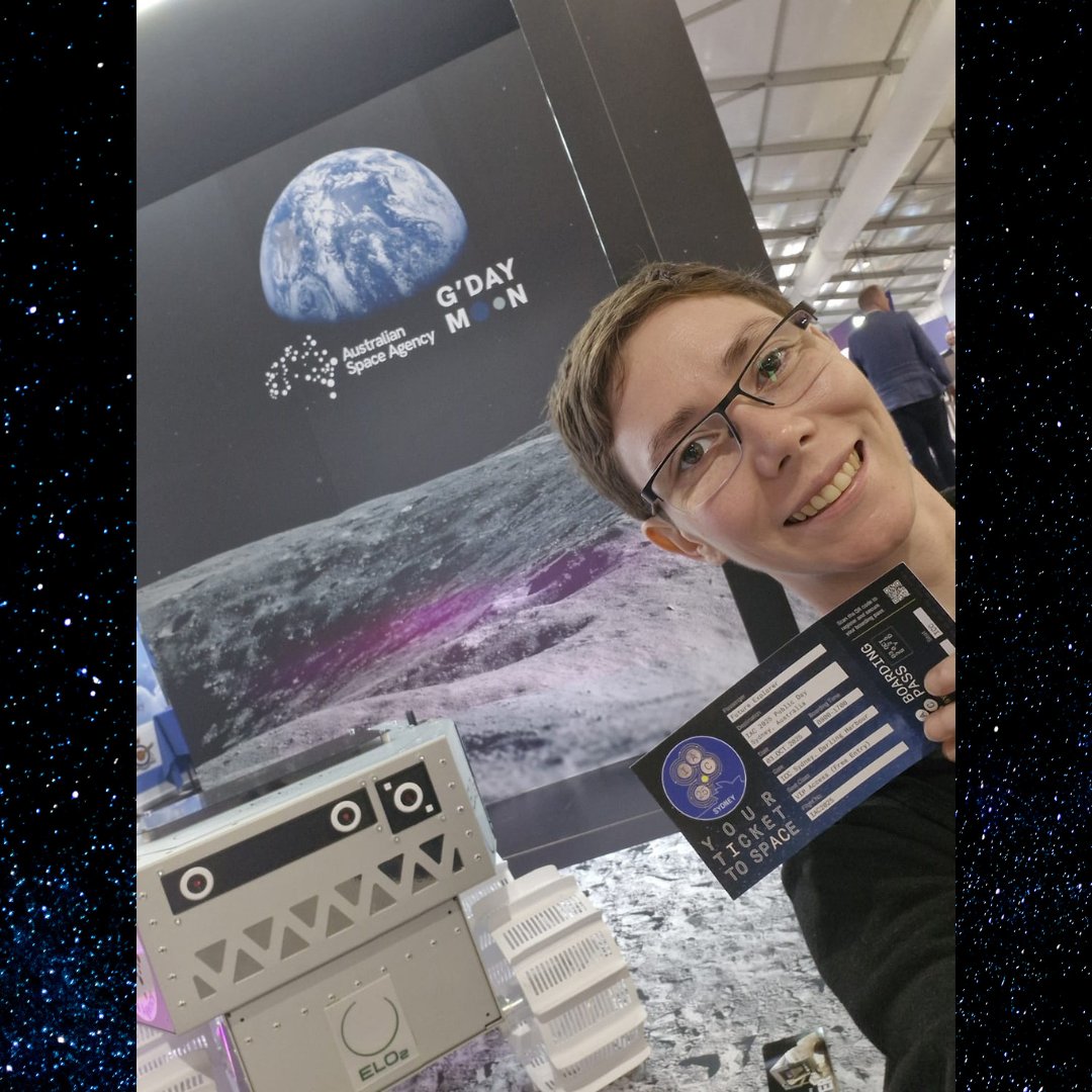 onegiantleapoz's tweet photo. G'day Moon! @AusSpaceAgency @elo2au #avalon2025 #Moon #Rover #ROOver #GDayMoon #MoonToMars #ELO2 #Space #SpaceInnovation  #onegiantleapoz https://t.co/SYfBhQSkOp