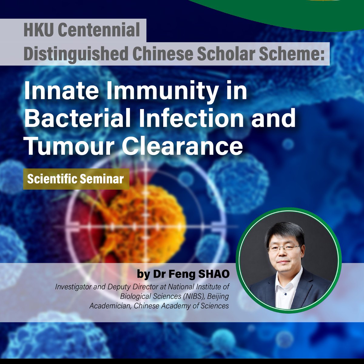 HKU_Science (@hku_science) on Twitter photo Join us this April for two exciting talks by
Dr Feng SHAO, Centennial Distinguished Chinese Scholar and Academician of the Chinese Academy of Sciences, from NIBS, Beijing. <a href="/HKUSBS/">HKU School of Biological Sciences</a> <a href="/HKU_Chemistry/">HKU Chemistry</a>
Public Lecture: tinyurl.com/2hsu7ahz
Scientific Seminar: t.ly/QvNvO Join us this April for two exciting talks by
Dr Feng SHAO, Centennial Distinguished Chinese Scholar and Academician of the Chinese Academy of Sciences, from NIBS, Beijing. <a href="/HKUSBS/">HKU School of Biological Sciences</a> <a href="/HKU_Chemistry/">HKU Chemistry</a>
Public Lecture: tinyurl.com/2hsu7ahz
Scientific Seminar: t.ly/QvNvO
