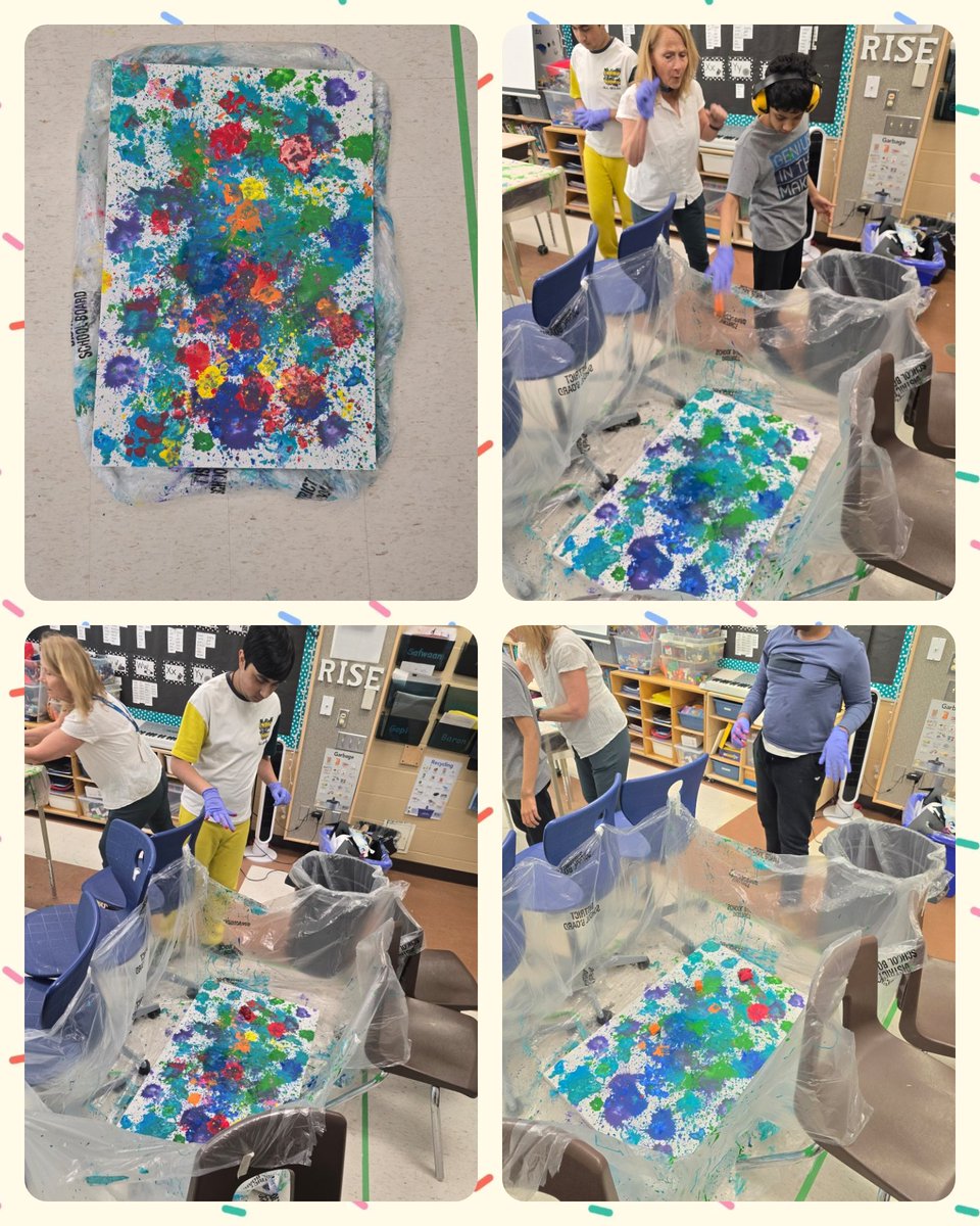 As part of #NeurodiversityCelebrationWeek we participated in <a href="/PeelSchools/">Peel District School Board</a> art contest. We designed and created. Ss chose colors, words, they threw paint, posed, cut out silhouettes and created a beautiful piece of art that tied us for 3rd place!  <a href="/PeelSchools/">Peel District School Board</a> <a href="/JamesGrievePS/">James Grieve PS</a>
