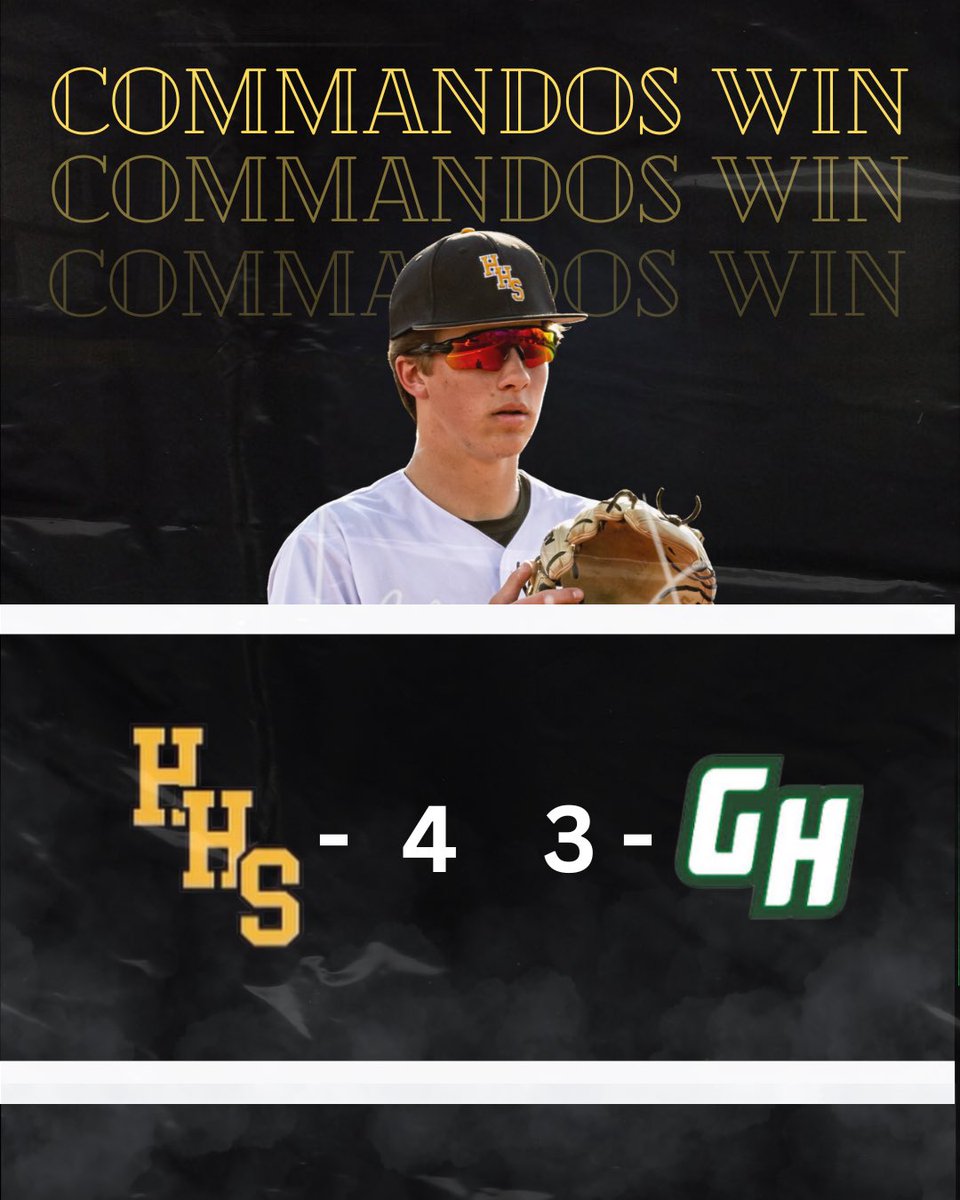 Commando Baseball (@hvillebaseball) on Twitter photo ⚾️ FINAL SCORE ⚾️
COMMANDOS - 4
Green Hill - 3
@Carson_A8 WP, 6 1/3 IP, 2H, 6K
<a href="/JakobMurphy31/">Jakob Murphy</a> 3-4, R, GW RBI
<a href="/JVarboncoeur/">Justin Varboncoeur</a> 2-4
@bogle32108 H, R, SB, 2RBI
#commandobaseball ⚾️ FINAL SCORE ⚾️
COMMANDOS - 4
Green Hill - 3
@Carson_A8 WP, 6 1/3 IP, 2H, 6K
<a href="/JakobMurphy31/">Jakob Murphy</a> 3-4, R, GW RBI
<a href="/JVarboncoeur/">Justin Varboncoeur</a> 2-4
@bogle32108 H, R, SB, 2RBI
#commandobaseball