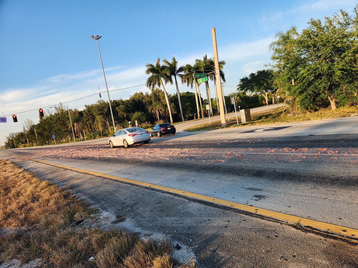 DRIVERS: We recommend rolling your windows up if you are traveling along US-27 near Pines Boulevard, as an unknown vehicle dropped a large amount of fish in the roadway.  🤢🐟  Fire-Rescue is responding to hose down the traffic lanes, and the roadway may be temporarily blocked.