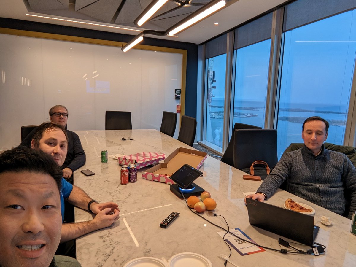 Getting together to be at the #mvpsummit virtually via an Azure MVP watch party.  #mvpbuzz #toronto