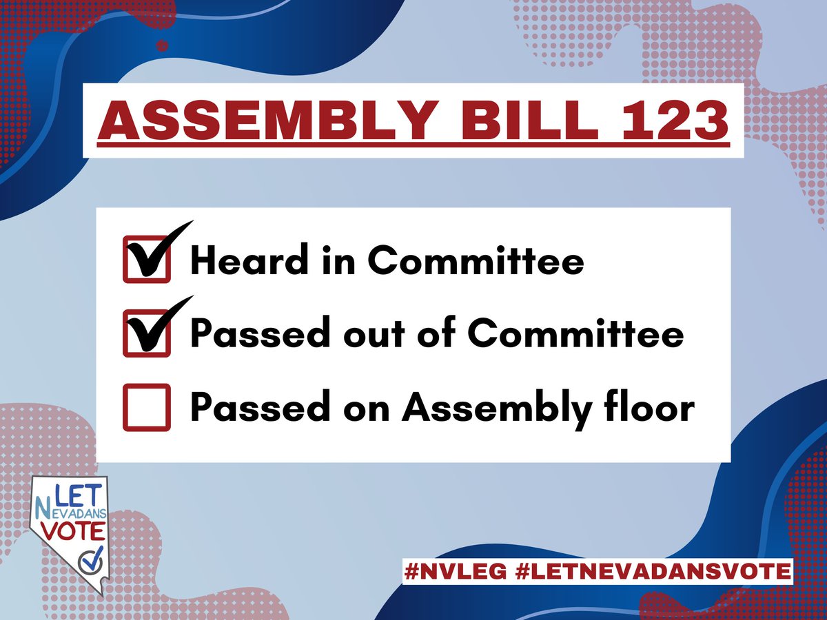 LetNevadaVote's tweet photo. Breaking news! #AB123 has passed out of Asm LOE committee! Thank you Assemblymember @HanadiD34 for sponsoring this important bill. #NVLeg https://t.co/5q249LhM99