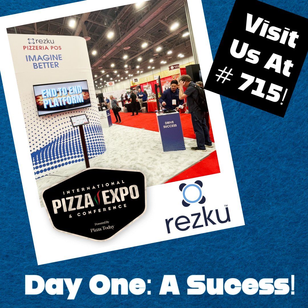 RezkuPOS's tweet photo. It was a great first day (and very busy!) at the 2025 International Pizza Expo in Las Vegas, but we are just getting warmed up. If you didn't make it today, be sure to drop by booth 715 tomorrow to demo our newest product -- just announced! #pizzaexpo2025 #pizzaexpo #pizzatoday https://t.co/Ueyn72NgdT