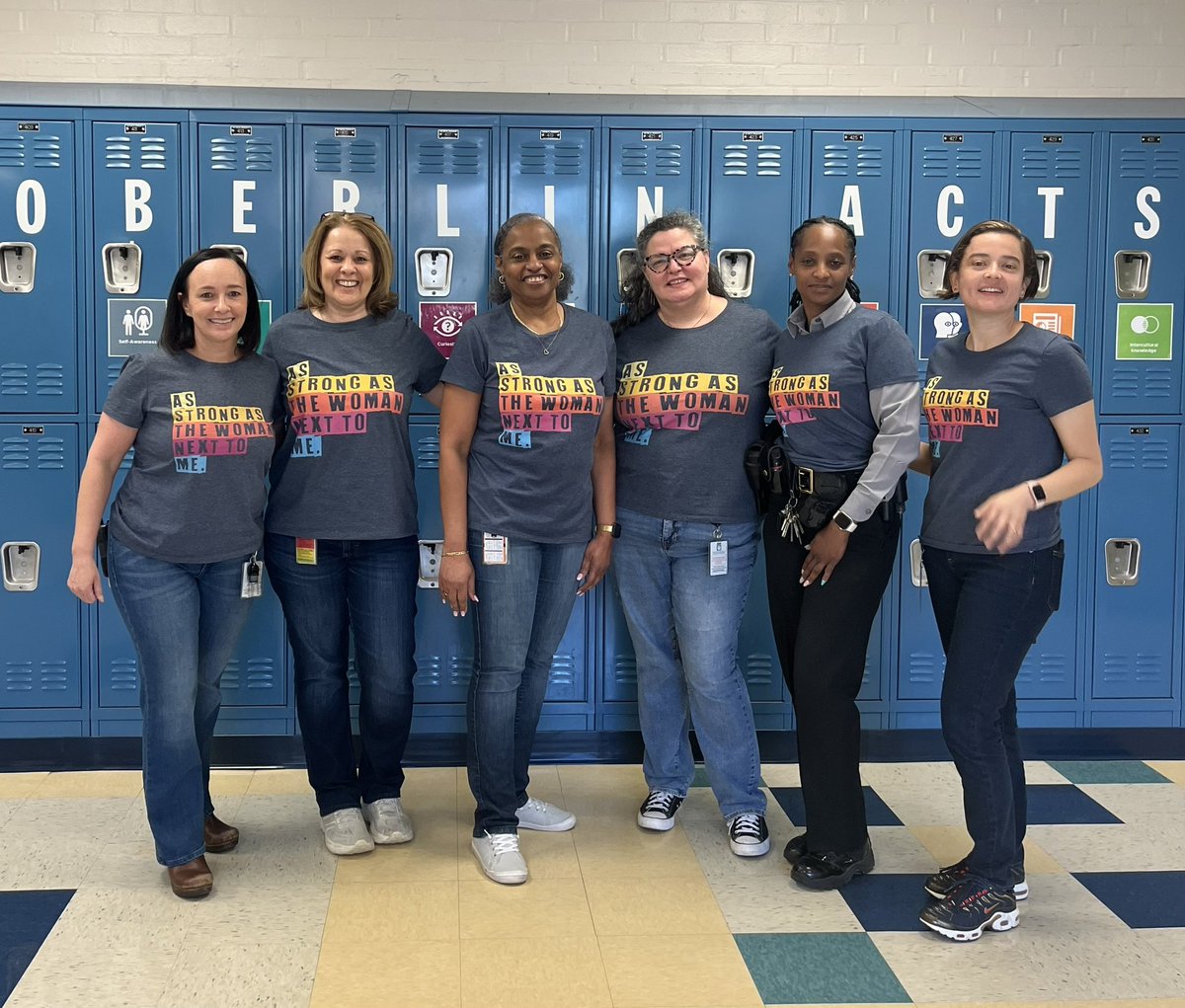 Today, spirit week led us to be “twins,” or quintuplets. It’s a privilege to stand alongside this admin team! “As strong as the woman next to me.”