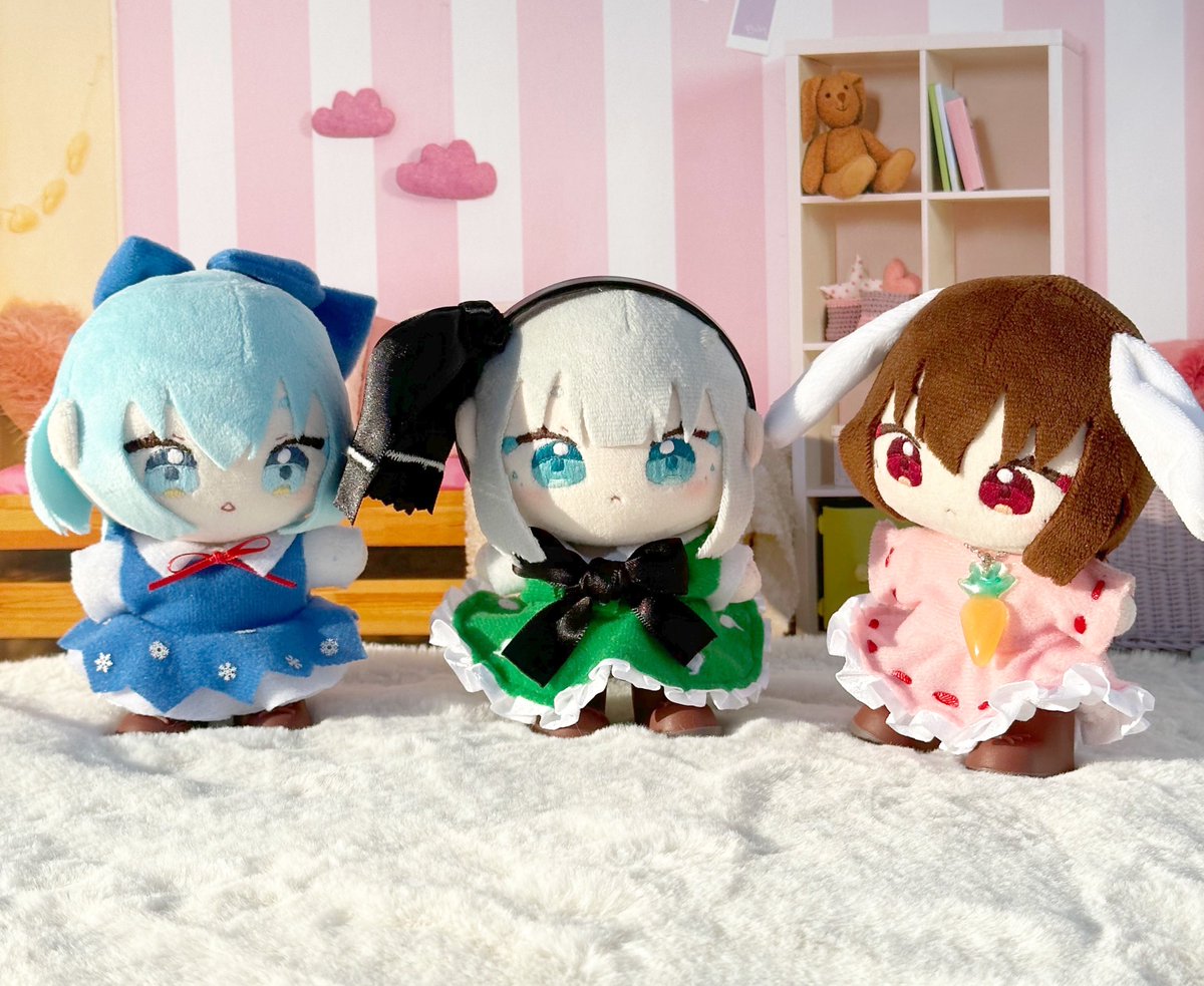 love_it_nui's tweet image. Thanks for your interest! 
I handcraft Touhou Project plushies as part of my #らぴぬい series. I sell them occasionally at doujin events or Yahoo! Auctions. 
I hope you find one you like🍀