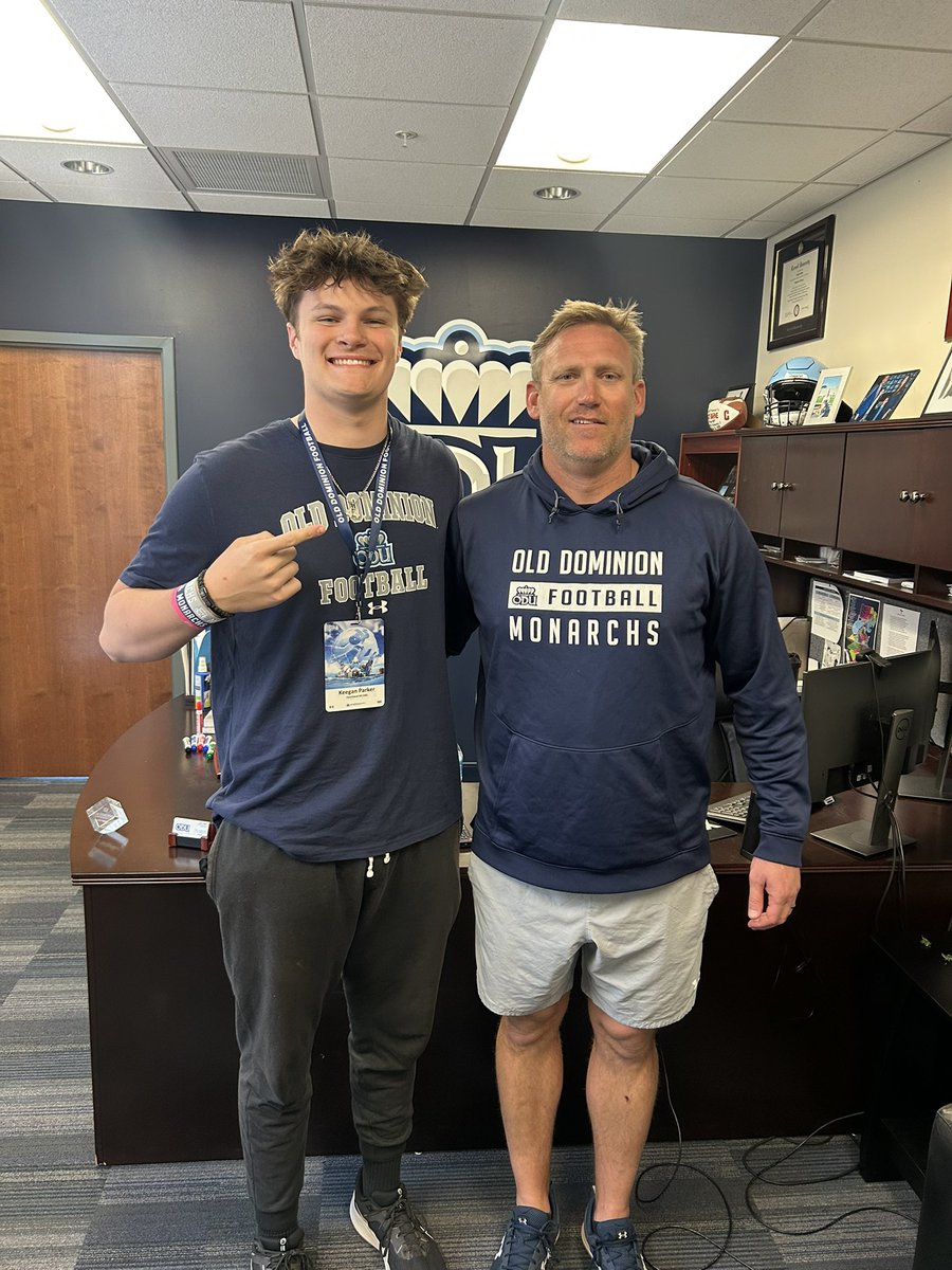 Keegan Parker|6β7 245|β26βοΈ (@thekeeganparker) on Twitter photo I had a great time back down <a href="/ODUFootball/">ODU Football</a> π Appreciate all the love and Iβm looking forward to being back soon! #ReignOn #PlayByTheBay
<a href="/RickyRahne/">Ricky Rahne</a> <a href="/coacher_Hut/">Alex Huettel</a> <a href="/RemingtonReb/">Remington Rebstock</a> <a href="/Coach_TLucas/">Tony Lucas</a> <a href="/CoachHSims/">HUNTER SIMS</a> <a href="/VaJagsPrez/">Joe Lackey</a> <a href="/RawMeat_FB/">Courtland Football</a> <a href="/CugrsCoachHall/">JC Hall</a> <a href="/WillVapreps/">Will Vapreps Garlick</a> <a href="/carljfred/">Carl Frederick</a> I had a great time back down <a href="/ODUFootball/">ODU Football</a> π Appreciate all the love and Iβm looking forward to being back soon! #ReignOn #PlayByTheBay
<a href="/RickyRahne/">Ricky Rahne</a> <a href="/coacher_Hut/">Alex Huettel</a> <a href="/RemingtonReb/">Remington Rebstock</a> <a href="/Coach_TLucas/">Tony Lucas</a> <a href="/CoachHSims/">HUNTER SIMS</a> <a href="/VaJagsPrez/">Joe Lackey</a> <a href="/RawMeat_FB/">Courtland Football</a> <a href="/CugrsCoachHall/">JC Hall</a> <a href="/WillVapreps/">Will Vapreps Garlick</a> <a href="/carljfred/">Carl Frederick</a>