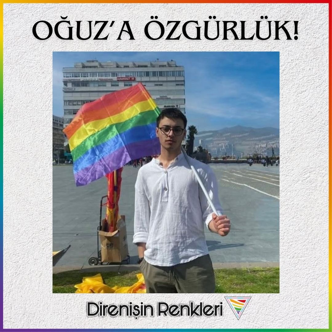 Cumartesi sabahı gözaltına alınan onlarca kişi arasından ilk tutuklama haberi lubunyalara geldi. 

Direnişin Renkleri'nden arkadaşımız Oğuz, az önce tutuklandı. Diğer arkadaşlarımızın haberlerini bekliyoruz. Tüm arkadaşlarımızı alacağız, baskılar bizi yıldıramaz!