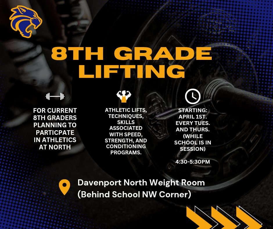 📢Calling all future Wildcats‼️
Lifting is open to all future North athletes! 
#WildcatNation #DefendTheDen