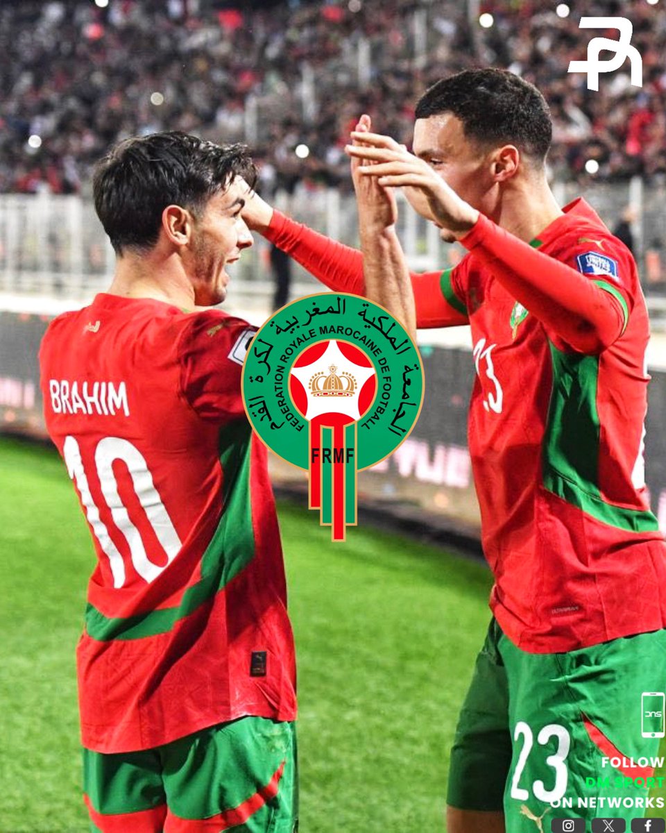 🇲🇦 Le Maroc gagne 2-0 contre la Tanzanie grâce aux buts d’Aguerd et Brahim Diaz.

✅ 5 victoires en 5 matchs de qualification pour la Coupe du Monde 2026 (14 buts marqués, 2 encaissés).

📅 Prochains matchs en septembre.

Qu’en pensez-vous ? #Maroc #QualificationCM2026