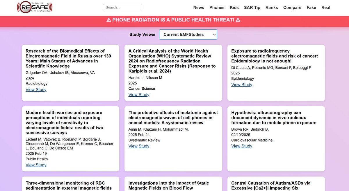 💥 You’ve been lied to. We all have.
But the truth is right here—and it’s never been easier to access.

Visit the RF SAFE Research Viewer.
Read the studies. Share the facts. Speak up.
Because your life, your children’s lives, and future generations depend on it.

🔗