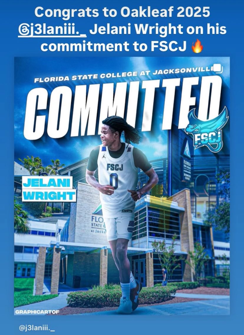 Congrats to Oakleaf 2025 <a href="/JelaniWright0_/">Jelani Wright</a>  Jelani Wright on his commitment to FSCJ 🔥<a href="/FSCJMBB/">FSCJ Men’s Basketball</a>