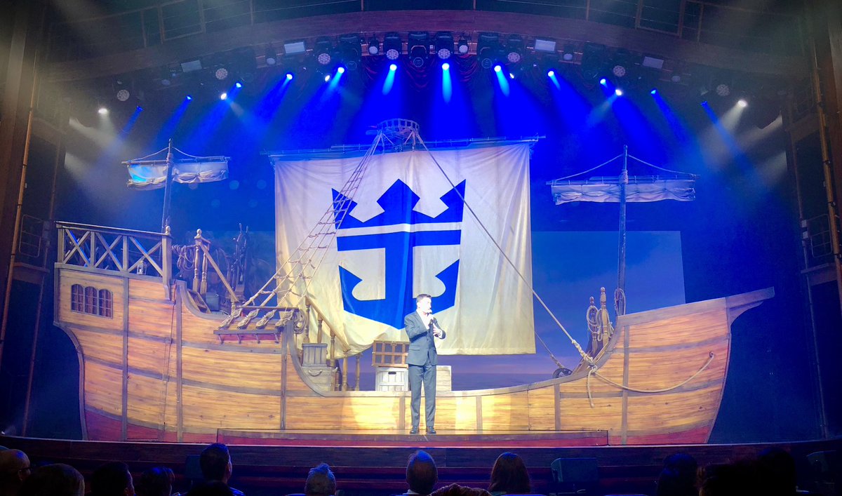 Nick Weir (@nickweirshowbiz) on Twitter photo Mike, here is an example of me incorporating the <a href="/RoyalCaribbean/">Royal Caribbean</a> logo into a production… in a much less subtle way!
THIS one, you will notice. 😂
#SymphonyoftheSeas #Columbus, #TheComedyMusical #CrownAndAnchor #FinalScene Mike, here is an example of me incorporating the <a href="/RoyalCaribbean/">Royal Caribbean</a> logo into a production… in a much less subtle way!
THIS one, you will notice. 😂
#SymphonyoftheSeas #Columbus, #TheComedyMusical #CrownAndAnchor #FinalScene