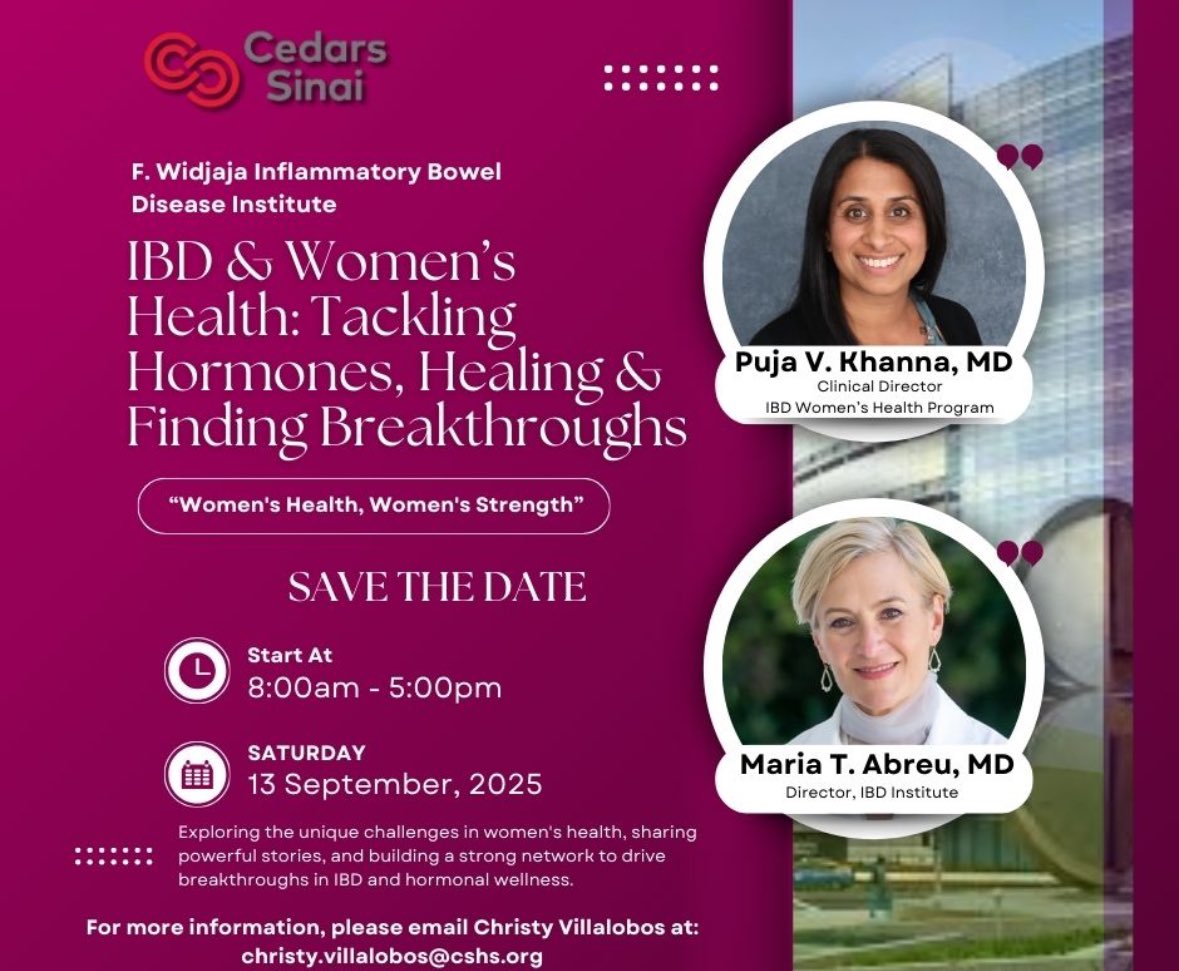 Beyond thrilled to be part of the inaugural CME conference *for clinicians and patients* dedicated to addressing the unique challenges faced by women with IBD! Hope to see you there!