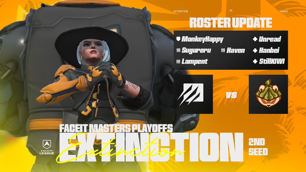Extinction (@extinctionna) on Twitter photo It's all business from here on out.
Finishing with a 13-2 record, we're looking to start our playoffs off HOT to earn our chance at an OWCS spot.
๐ก๏ธ<a href="/MonkeyHappyy/">Dion</a>
โ๏ธ<a href="/SugureruOW/">Sugureru</a>
โ๏ธ@Lampentisnice
โ๏ธ<a href="/Haventhedude/">ู</a>
๐<a href="/Unread_OW/">Unread</a>
๐<a href="/ohhHanbei/">Deitrick ๐ช</a>
๐<a href="/Still_Willy/">StillKIWI</a>
๐ผ<a href="/elle_ow_/">๐ข๐ต๐ฅ๐๐ฒ๐ฐ๐ฑ๐ข๐ก</a>
Our It's all business from here on out.
Finishing with a 13-2 record, we're looking to start our playoffs off HOT to earn our chance at an OWCS spot.
๐ก๏ธ<a href="/MonkeyHappyy/">Dion</a>
โ๏ธ<a href="/SugureruOW/">Sugureru</a>
โ๏ธ@Lampentisnice
โ๏ธ<a href="/Haventhedude/">ู</a>
๐<a href="/Unread_OW/">Unread</a>
๐<a href="/ohhHanbei/">Deitrick ๐ช</a>
๐<a href="/Still_Willy/">StillKIWI</a>
๐ผ<a href="/elle_ow_/">๐ข๐ต๐ฅ๐๐ฒ๐ฐ๐ฑ๐ข๐ก</a>
Our