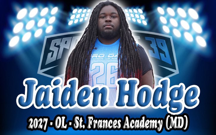 🚨Player Spotlight🚨

Meet 2027 OL Jaiden Hodge (6’0” 295lbs) out of St. Frances Academy (MD).

Hodge DOMINATED at the Spotlight 39 Pro Day — O-Line MVP

“My goal? Undefeated. Number 1 in the nation. Bring that NATTY to SFA!!!”

Full FREE Article ⤵️
🔗: spotlight39.com/articles-1/202…