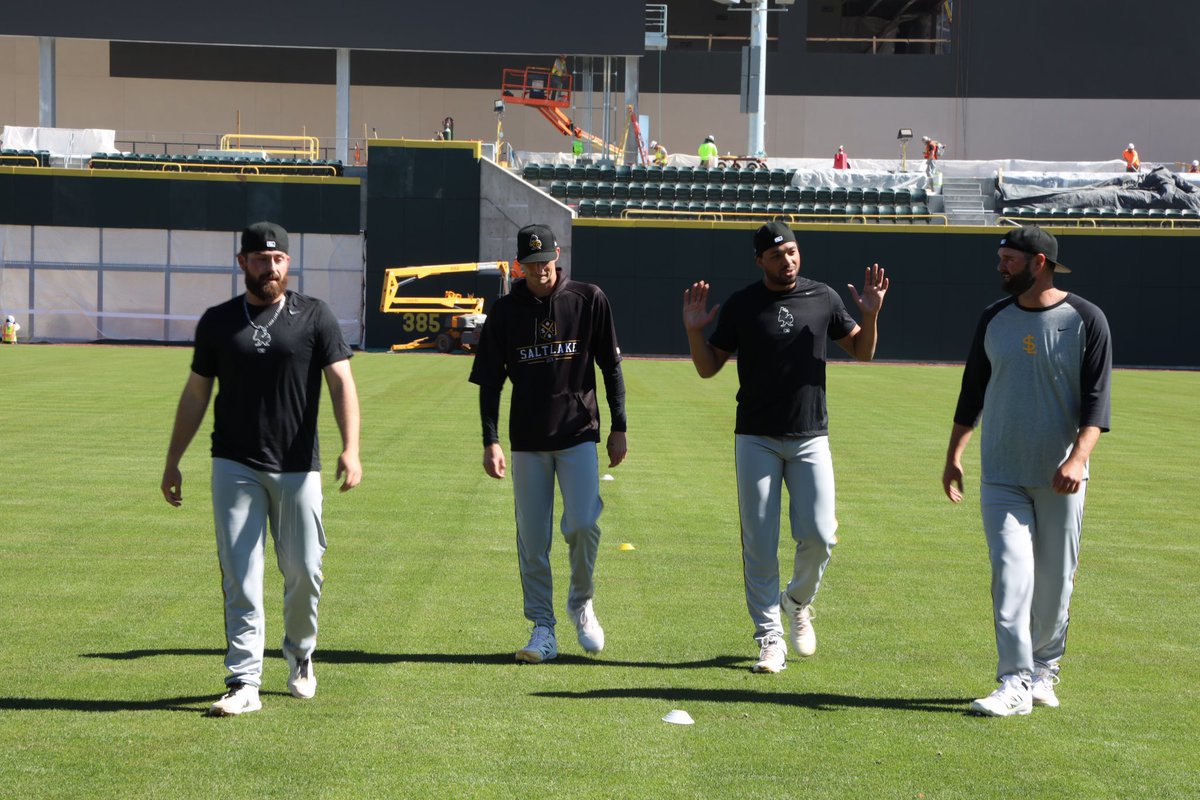 First day out on the new field at <a href="/BallparkatAFS/">The Ballpark at America First Square</a>!
