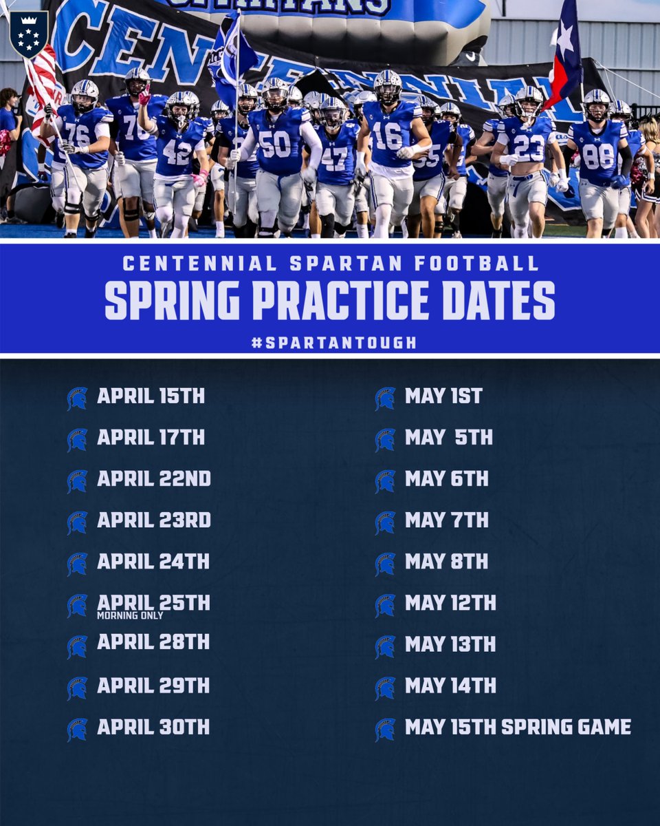 Spartans mark your calendars. Spring Football is almost here!