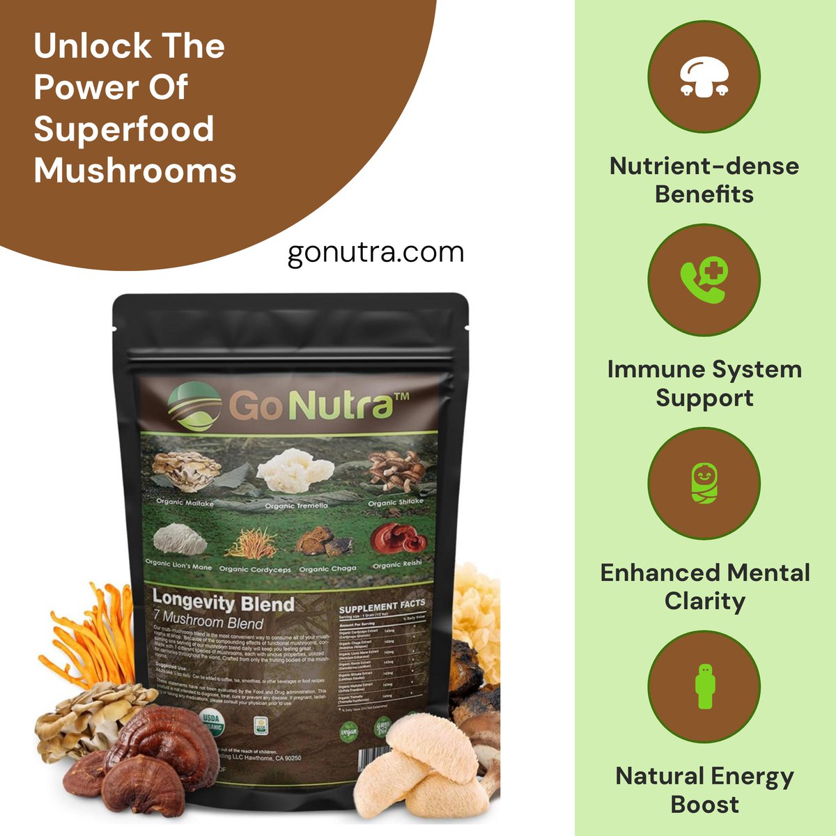 gonutrastore's tweet photo. Discover the power of Go Nutra's 7 Mushroom Longevity Blend 🍄
Incorporating this blend into your daily routine can help you thrive and maintain a healthy lifestyle.
#superfood #healthyfood #vegan #immunity #adaptogens #healthylifestyle https://t.co/sxeLnExBTt