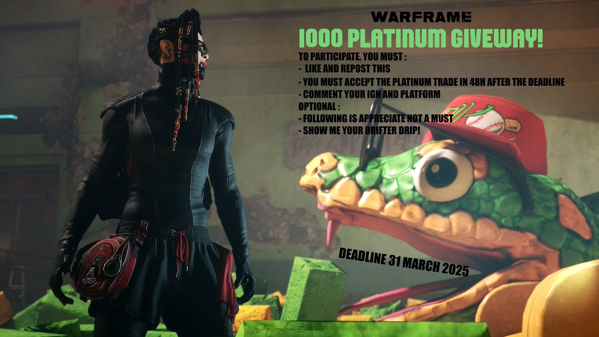 Shy_AnaBanana's tweet photo. 🎁🥳 WARFRAME GIVEWAY 🎁🥳
To celebrate my announcement being a WF Content Creator, and also the anniversary for Warframe!!
Here is a new giveway (personal wallet) please follow the rules below!!!
 DEADLINE 31 MARCH 2025 #Warframe