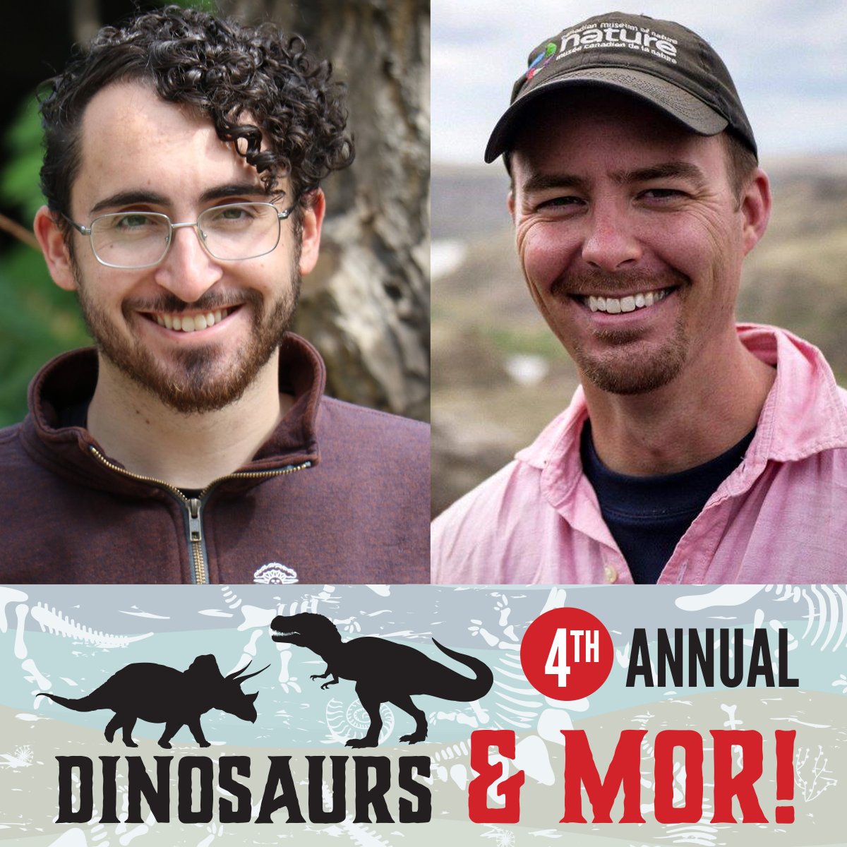 👋 Meet the Speakers: #DinosaursAndMOR!

Dr. Jordan Mallon explores The Sternberg Family’s Fossil Hunts, how their discoveries shaped dinosaur paleontology.
Dr. James Napoli questions The Paleospecies Problem, are we underestimating dinosaur diversity?
#FossilDiscoveries