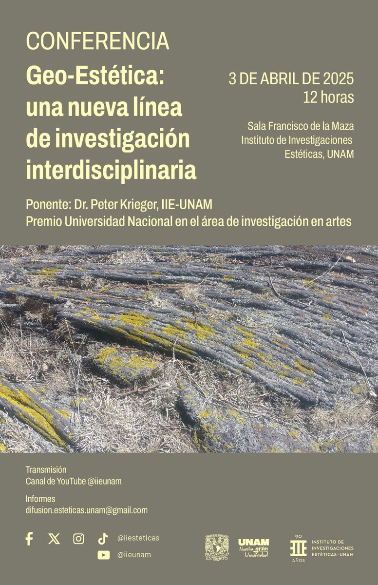 En el marco del Premio Universidad Nacional en el área de investigación en artes 2024, otorgado al Dr. Peter Krieger, se realizará la conferencia “Geo-Estética: una nueva línea de investigación interdisciplinaria". 03 de abril, 12 h.️ Sala Francisco de la Maza del #IIEUNAM