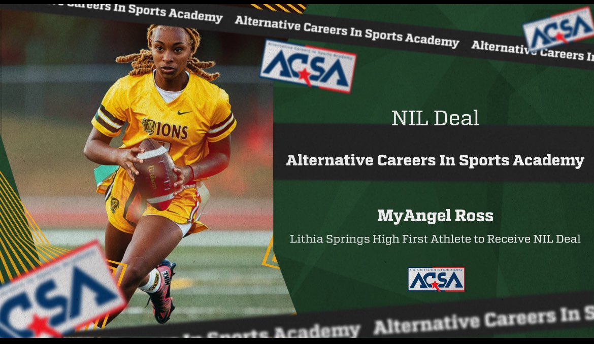 Congratulations to MyAngel Ross! She is the first athlete at Lithia Springs High to receive an NIL deal, making her Douglas County's first female athlete to achieve this milestone. #AlternativeCareersInSportsAcademy