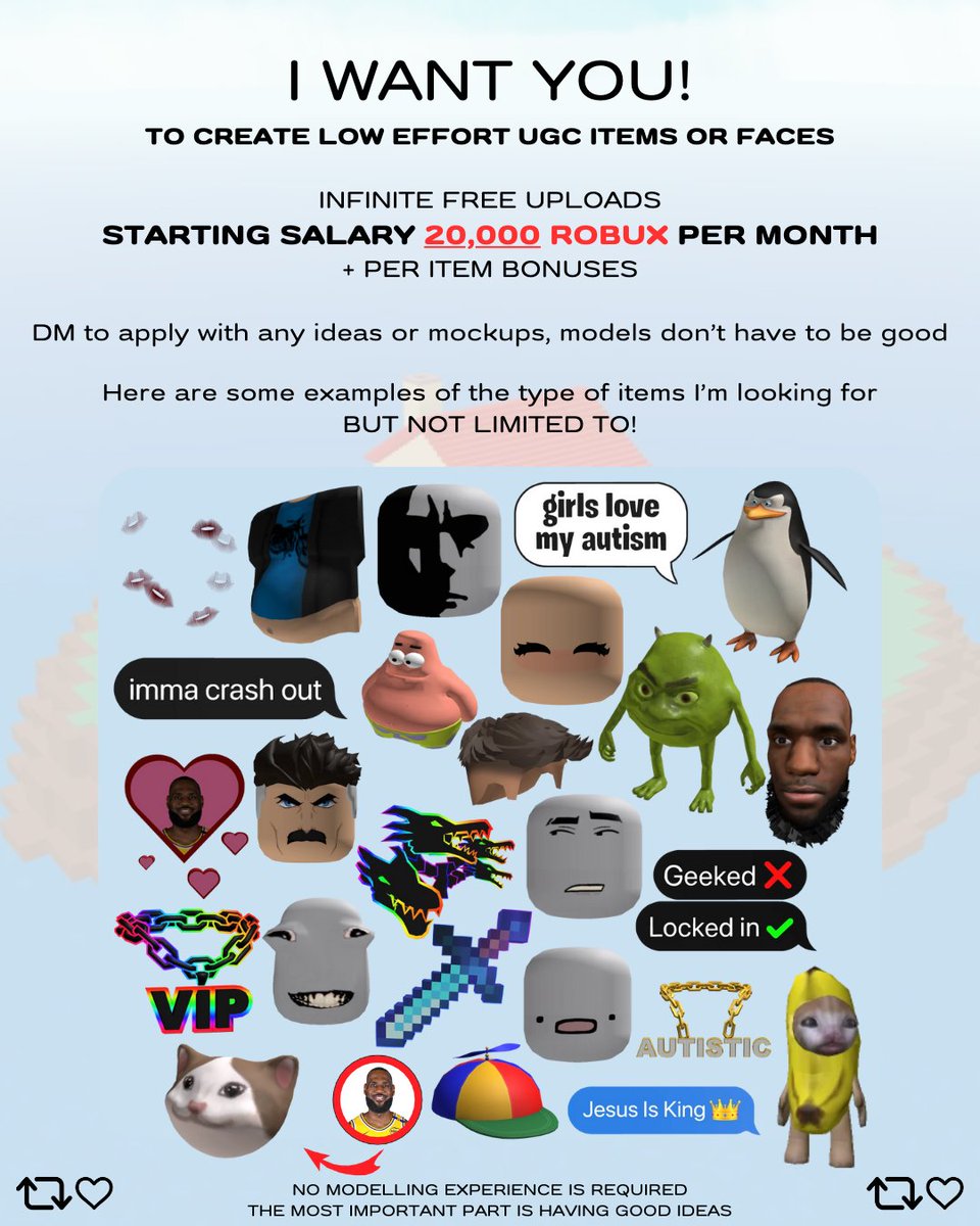 if you have no robux you should APPLY!!!