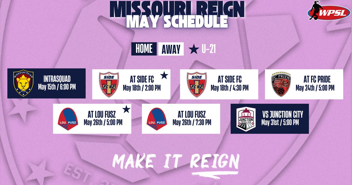 MissouriReign's tweet image. 100% Chance of Reign this summer in the @WPSL.