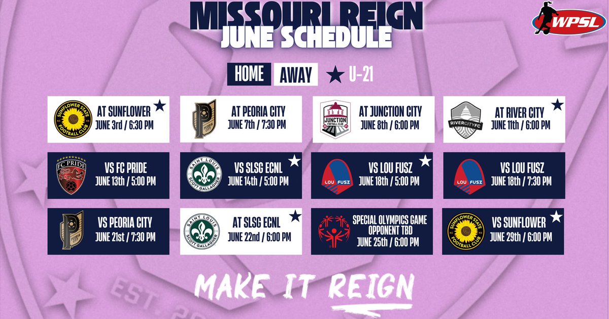 MissouriReign's tweet image. 100% Chance of Reign this summer in the @WPSL.