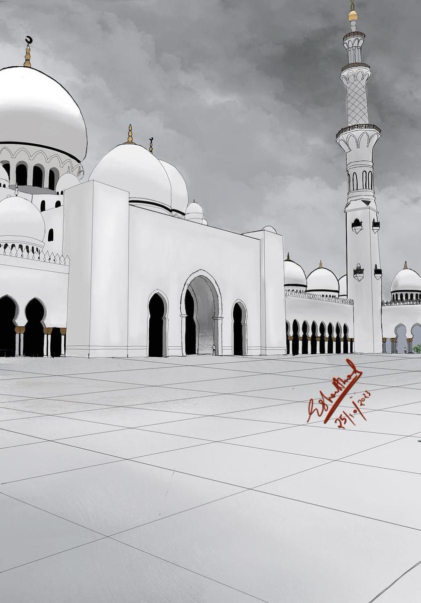 eshan20453947's tweet photo. "Bringing the splendor of the Sheik Zayed Grand Mosque to life with digital strokes on my iPad. A masterpiece of faith, culture, and artistry. 🕌✨ 

#DigitalArt #SheikhZayedMosque #ArtMeetsFaith #IslamicArchitecture #iPadArt #TravelInspiration #MosqueArt https://t.co/JyUeftxLFp