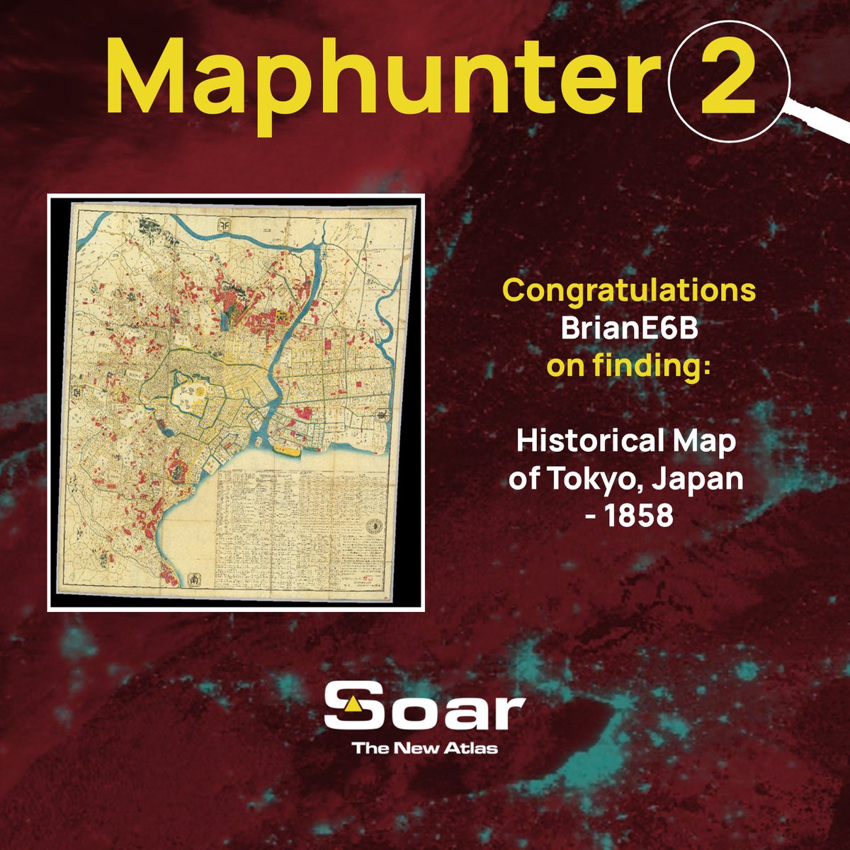 SoarAtlas's tweet image. 🎉 Congratulations Brian on finding Mondays map! A new clue to another map to find will drop later today. 

Who dares challenge Brian to try and win $2,500?
Maphunter 2 continues very soon! 🔎 🗺️

Rules and T&amp;amp;Cs below 🔽