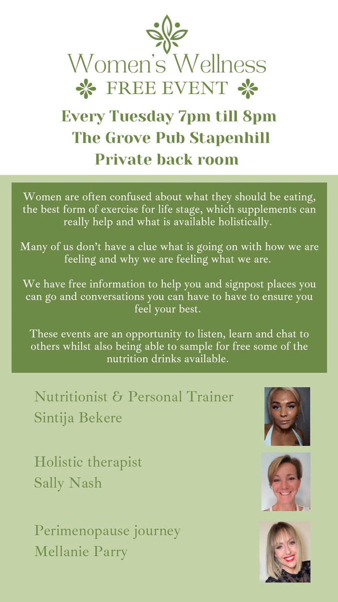 MellanieParry's tweet photo. Women’s wellness event every Tuesday https://t.co/UK7nOE7F6j