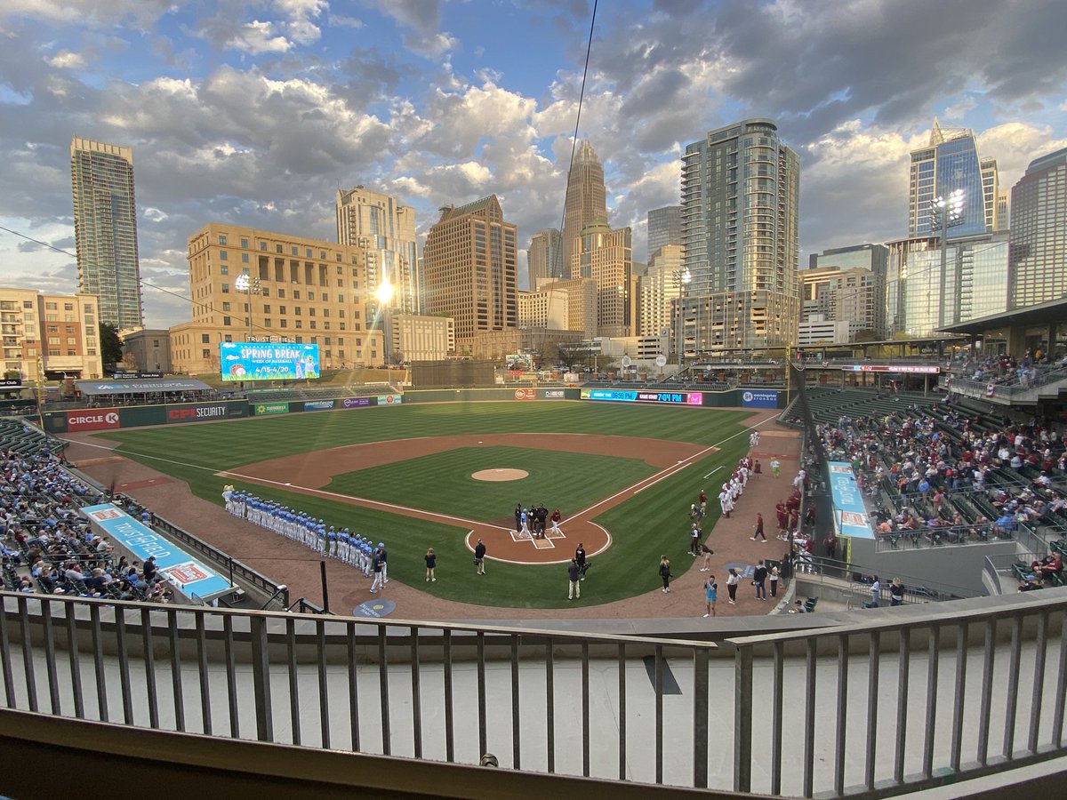 Very happy to start my 4th season in Uptown announcing for the Charlotte Knights 😀 
Very sad there were no more brownies after the first inning ☹️ 

Tonight’s event - UNC v USC at Truist 🌆