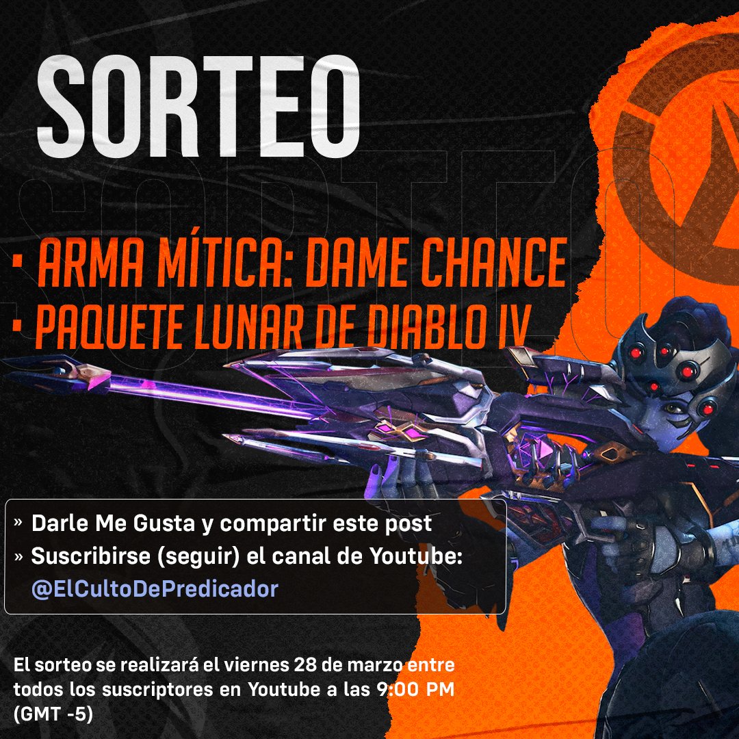 PredicadorGG's tweet photo. Gracias a Blizzard, tenemos un gran sorteo exclusivo para Youtube de 2 PAQUETES.

REGLAS
❤️🔁 Darle Me Gusta y Compartir este post
❤️ Ser suscriptor (seguidor) del canal YT: https://t.co/sye623wlsg

¡Suerte!
#OW2Season15 #OverwatchCreator #OW2LATAM #DiabloLatam #DespertarLunar https://t.co/sqparGD828