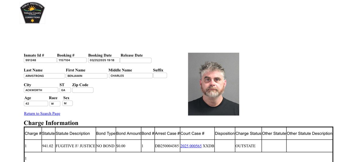 MrFlynnLaughs's tweet photo. @BenArmstrongsX aka Bitboy has been arrested and is currently sitting in Volusia County jail in Florida. We have been working overtime to identify his location and we simply tipped the police this morning. Now is time for justice to be served! https://t.co/146QlPFctW