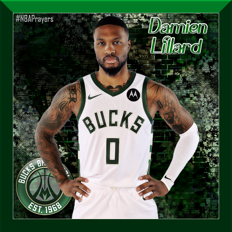 NBAPrayers's tweet photo. Damian Lillard (@Bucks) joins Wemby on the list of players with blood clots. Dame is taking anticoagulants and we're praying this is a one-off occurrence. Get well @Dame_Lillard and take care of yourself! #NBAPrayers https://t.co/dqjRdOZeI1