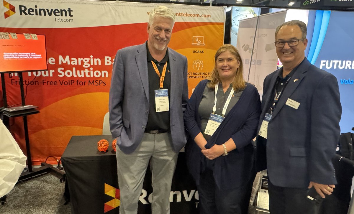 reinvent's tweet photo. Visit the Reinvent channel team at Booth 1359!

We're serving up revenue-generating solutions, including:
• MyCloud UCaaS for Unified Communications &amp; Collaboration (UC&amp;C)
• Cloud CCaaS
• Microsoft Teams Direct Routing &amp; Integrations

#ReinventTelecom #ChannelPartners https://t.co/BesmHEt9cB