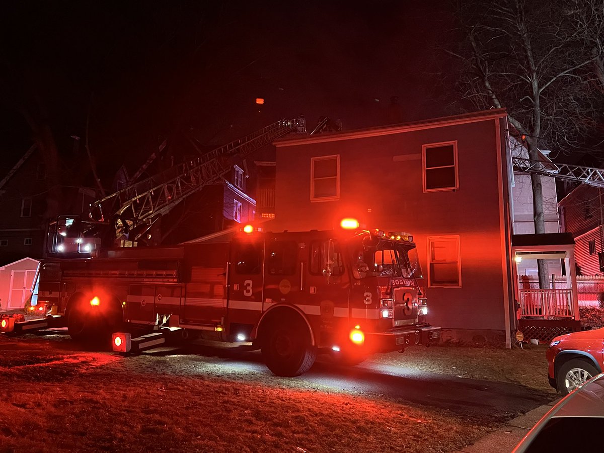 Boston, MA - Firefighters in Boston have extinguished a 3 Alarm house fire on Bruce Street in Dorchester this evening. Crews arrived to find smoke showing from the home, with a report of a person possibly in the basement. Searches were conducted and all occupants were out of the