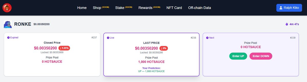 pepperjuanph's tweet photo. 🔥 Do You Play PANCAKE Prediction Game? 🌶️🧠

Get ready, because something spicy is coming!

🎯 Soon on the HOTSAUCE App:
You’ll be able to predict $RONKE price movements every 5 minutes — just like PancakeSwap’s prediction game!
✅ Guess UP or DOWN
✅ Win $HOTSAUCE tokens
✅ Powered by real-time price data

Think you can time the market?
🔥 Put your skills to the test and earn $HOTSAUCE!