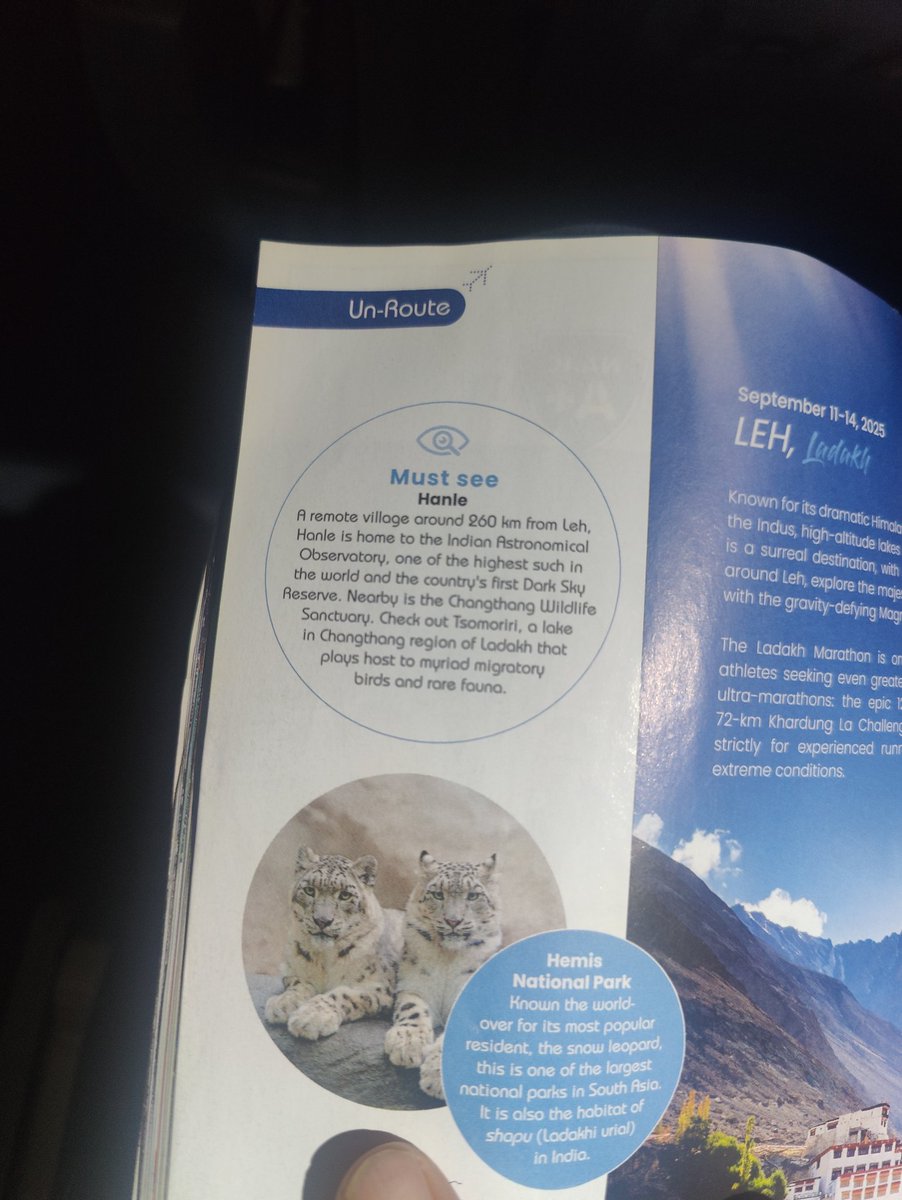 Dorje Angchuk (@dorje1974) on Twitter photo Wonderful <a href="/LittleMurthy/">Anjali Marar</a>!
This February, I was pleasently surprised to find both SpiceJet and IndiGo featuring Hanle and stargazing in their inflight magazines. Inflight magazines, years back used to be the only source of entertainment featuring luxury ads & travels. Wonderful <a href="/LittleMurthy/">Anjali Marar</a>!
This February, I was pleasently surprised to find both SpiceJet and IndiGo featuring Hanle and stargazing in their inflight magazines. Inflight magazines, years back used to be the only source of entertainment featuring luxury ads & travels.