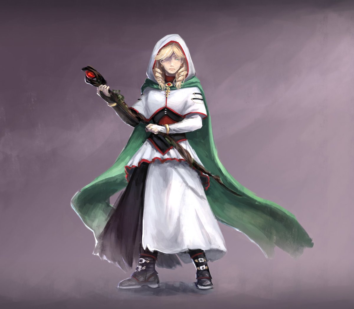 actually i'll post this one too. a final fantasy character inspired by aerith.
was done in a rush so the design is somewhat poor as well as the entire sketch quality.

#FinalFantasy