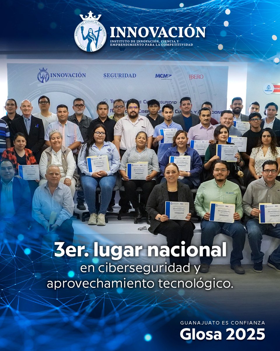 🔐💻 Guanajuato es confianza que avanza con fuerza en ciberseguridad y tecnología, consolidándose como uno de los líderes en la era digital. 🚀 #GlosaGTO #ConstruimosContigo #GuanajuatoEsInnovación