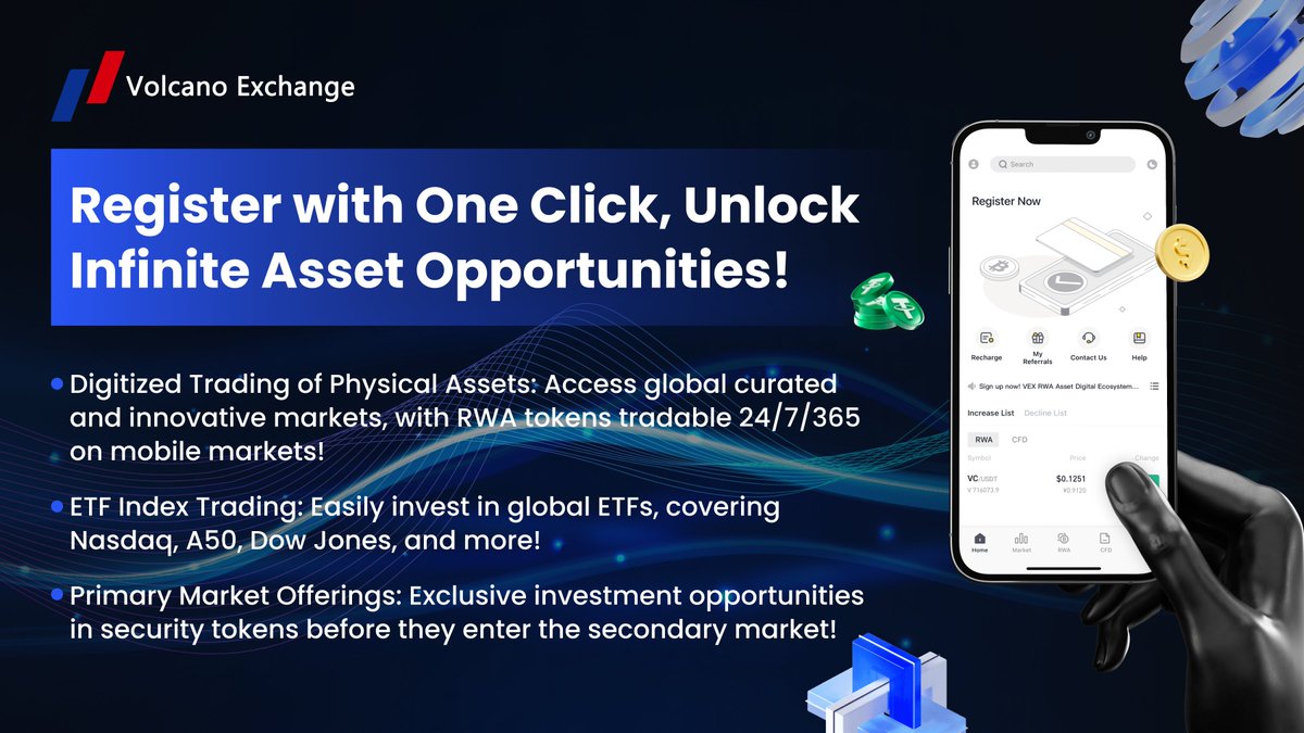 VEx_Global's tweet photo. 🚀Register with one click, unlock infinite asset opportunities! 💎#VEX https://t.co/meXrqhkmiZ