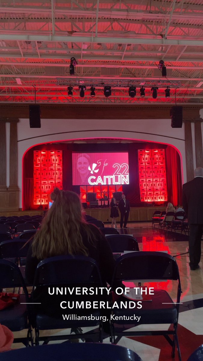 Excellence in Leadership Series: Caitlin Clark. Such a fun opportunity to be able to hear one of the greatest speak tonight at the University of the Cumberlands!💙🏀❤️