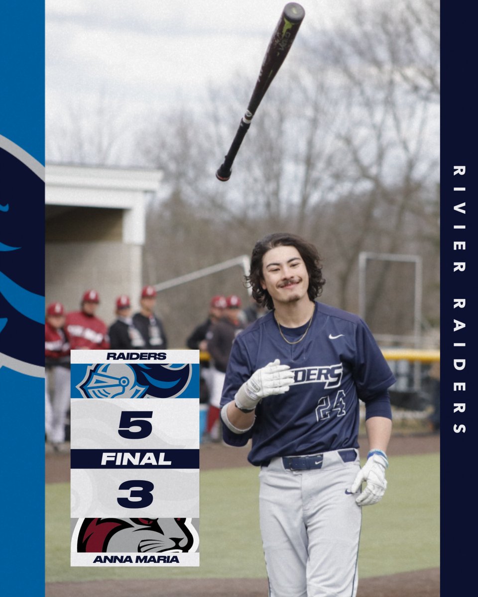 Rivier University Athletics (@rivierraiders) on Twitter photo BSB: A three-run top of the eighth sent the Raiders past Anna Maria on the road.
Box Score ➡️ rivierathletics.com/sports/bsb/202… | #RollRaiders | #d3baseball BSB: A three-run top of the eighth sent the Raiders past Anna Maria on the road.
Box Score ➡️ rivierathletics.com/sports/bsb/202… | #RollRaiders | #d3baseball