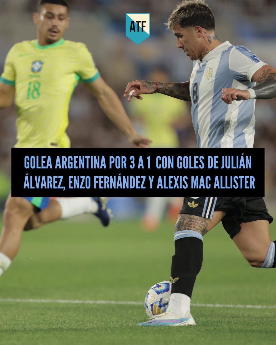 antetodofutbol_'s tweet photo. GANA, GUSTA Y GOLEA
SE JUEGA EL SEGUNDO TIEMPO EN NÚÑEZ Y LA SELECCIÓN 🇦🇷 CLASIFICADA AL MUNDIAL 2026 GOLEA EN EL CLÁSICO SUDAMERICANO
#AnteTodoFutbol #ATF #fulbo #afa
#argentina #brasil #eliminatorias https://t.co/THHVXrpCU9