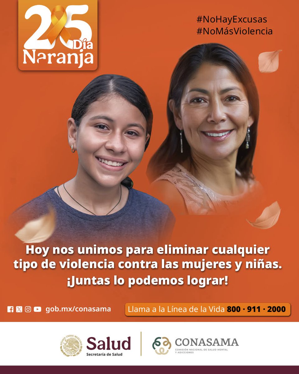 CECOSAMALibres's tweet photo. 🧡 Hoy es #25DíaNaranja y alzamos la voz contra la violencia hacia mujeres y niñas. ¡Cada acción cuenta! Juntas podemos construir un mundo más seguro y justo. 💪✨

🚨 Si necesitas ayuda, llama a la Línea de la Vida 📞 800 911 2000.

#NoHayExcusas #NoMásViolencia #DíaNaranja https://t.co/7YItBVft0w