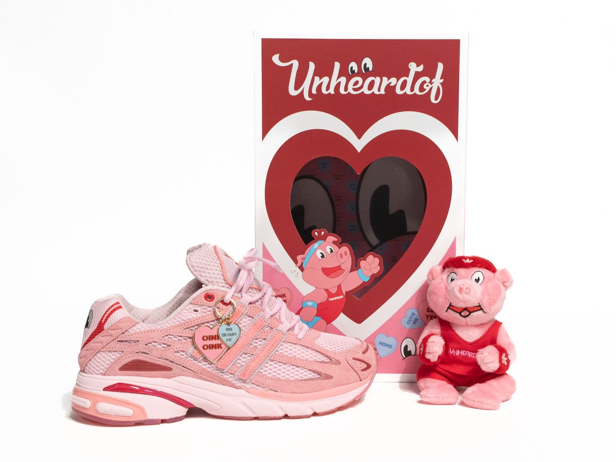 unheardofbrand's tweet photo. Available 03.29.2025 11 AM in store and online 
@unheardofbrand X @adidasoriginals 
Adistar Cushion “Pork Chop Piggy Runners”
JS2974 CLEAR PINK/SEMI PINK SPARK /COLLEGIATE RED $185.00 in mens size 4-14 1,500 pairs in total with all in special packaging cause Pork Chop luvs yew! https://t.co/nvxWY0jJDE