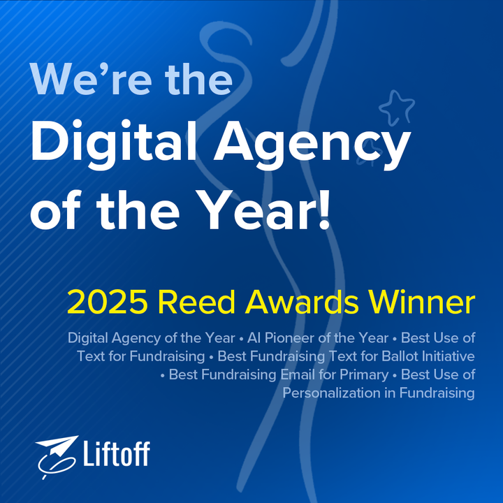 LiftoffCrew's tweet photo. Join us in celebrating our team's hard work.

Liftoff just won six @c_and_e Reed Awards—including Digital Agency of the Year and AI Pioneer of the Year.

We’re grateful to our clients, our team, and everyone who believes in what we’re building.

We’re just getting started. 🚀 https://t.co/z2KG1oitX3